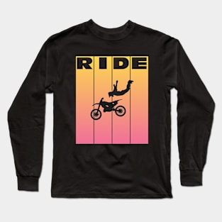 Girls Ride Freestyle Motocross Cute Dirtbike Motorcycle Long Sleeve T-Shirt